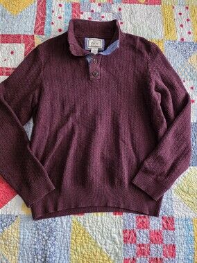 Jos. A. Bank Men's Burgundy Zip-Up Style Knit Sweater